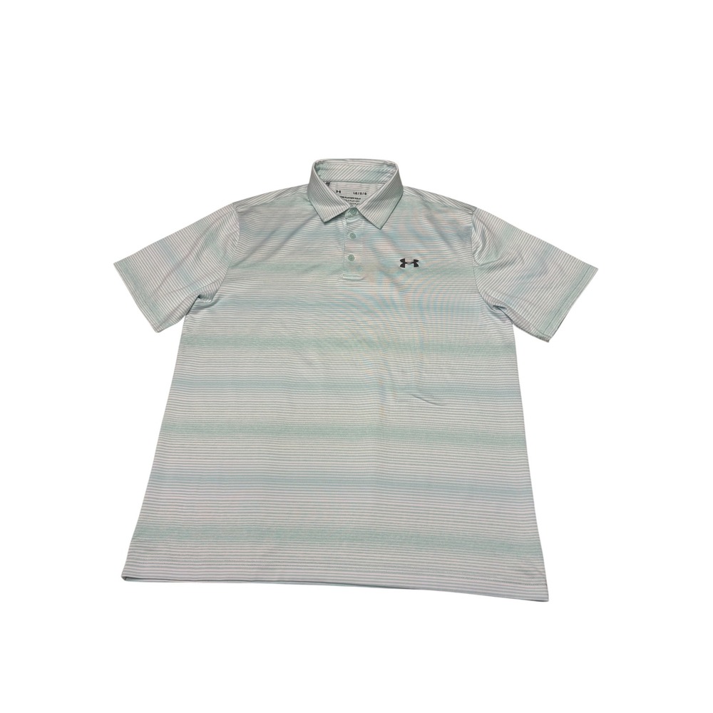 Under Armour Playoff Poloโ Mens Large Mint Green Striped Heatgear Golf Shirt